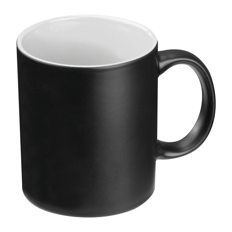 Fekete bögre színes belsővel, 300 ml